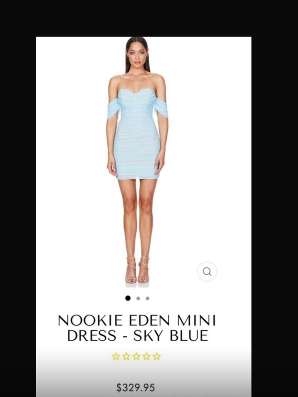 Nookie Eden Mini Dress - Light Blue Off-Shoulder